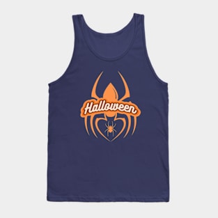 Halloween Groovy Spiders Orange Hoodie Tank Top